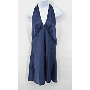 Fredericks of Hollywood Womens Black Satin Slip Dress Sz M Lingerie Glamour